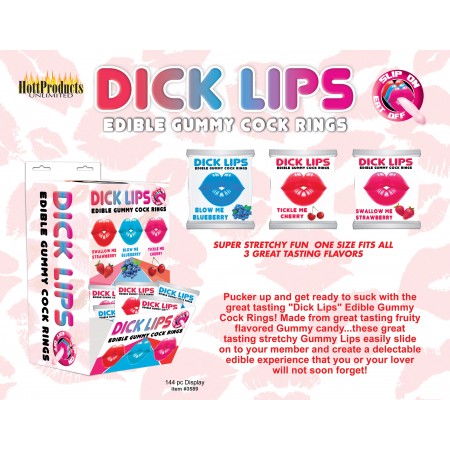 Dick Lips Edible Gummy Cock Rings Display