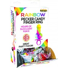 Rainbow Candy Cock Finger Ring Display